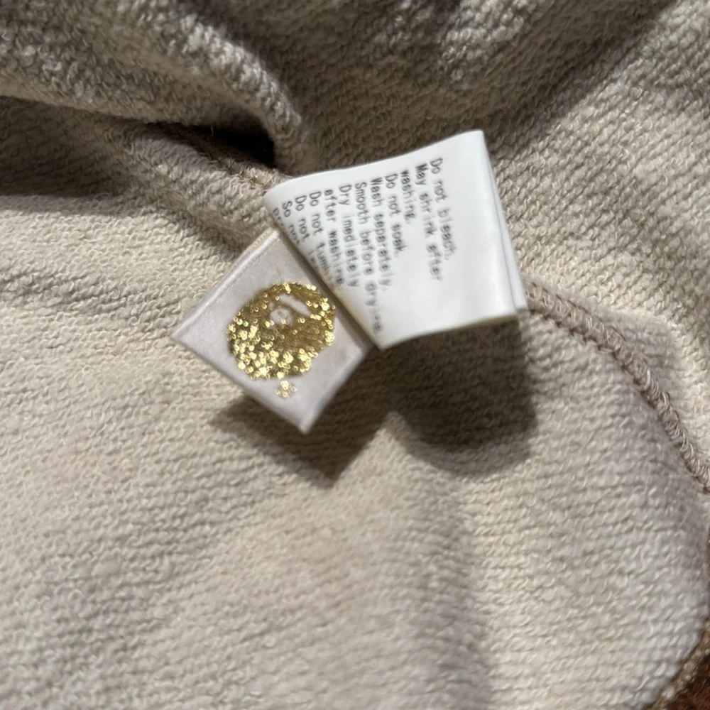 Bape cream and tan check zip up sweatshirt NWT - Picture 5 of 6